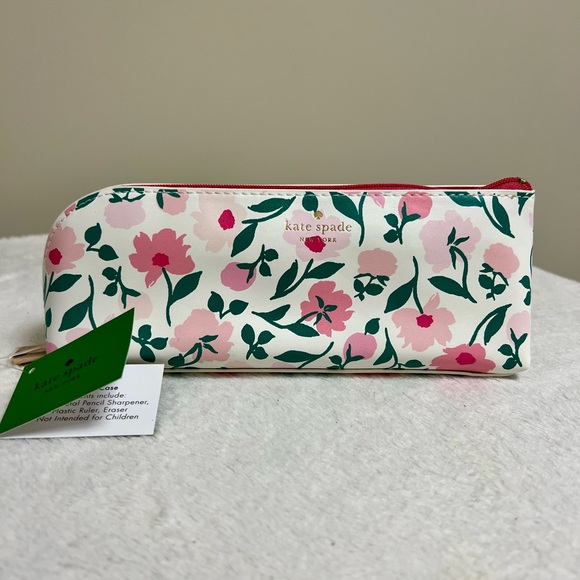 kate spade Other - Kate Spade Pink and Green Floral Pencil Case
